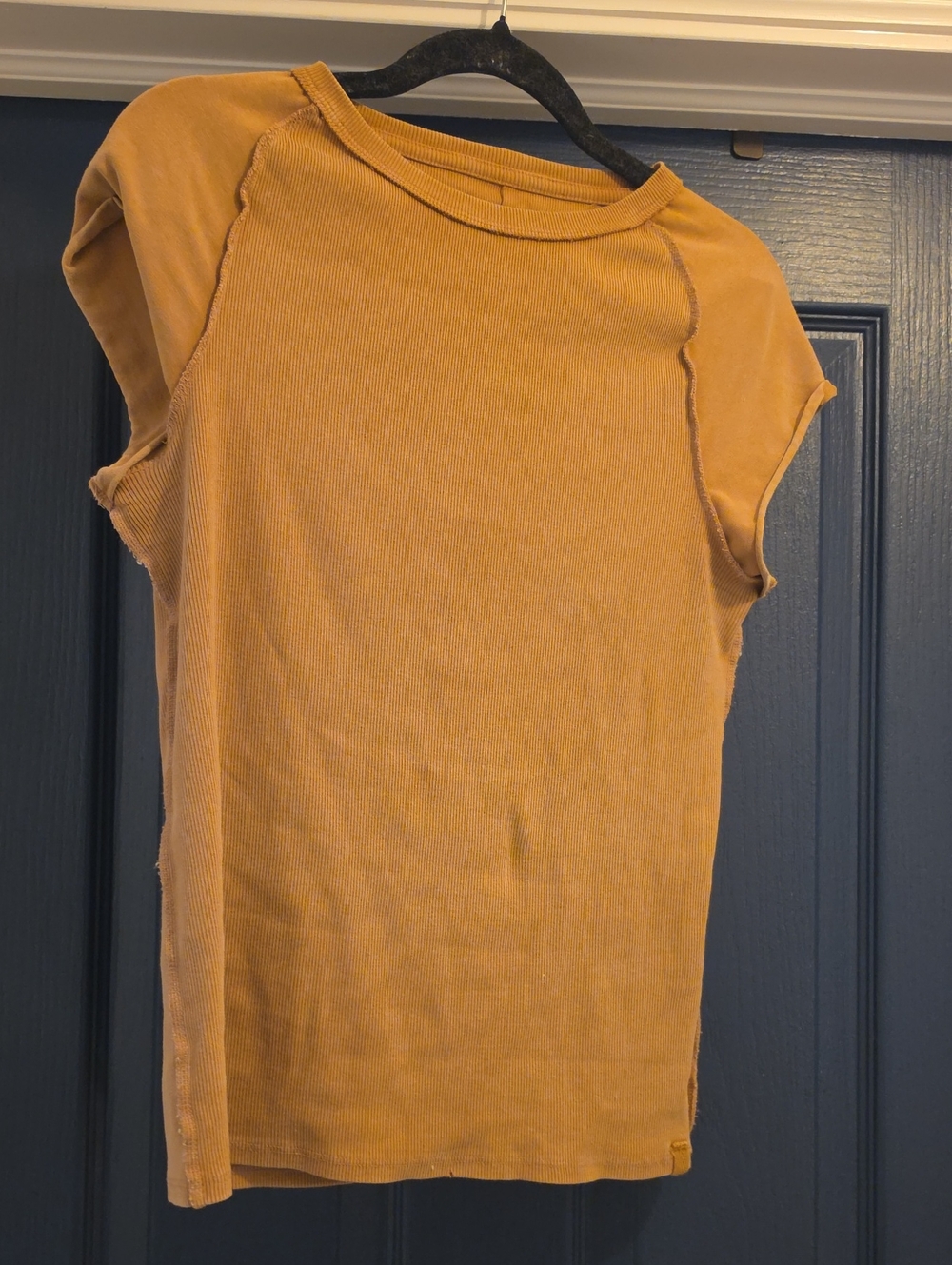 We The Free Ribbed Mustard Tank Top